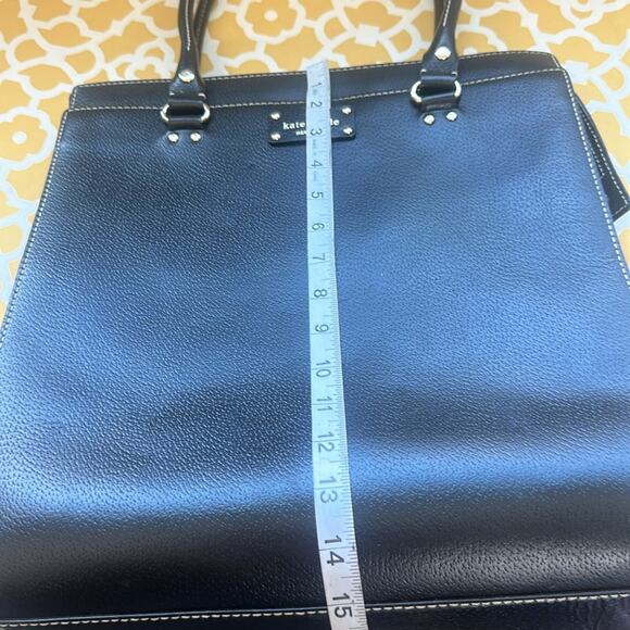 Kate Spade Large Black Pebbled Leather Tote Handbag Purse See Video - Picture 14 of 16